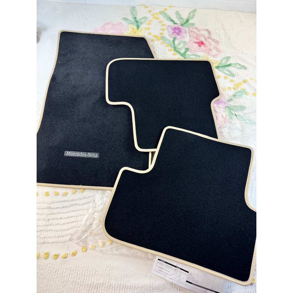 Mercedes-Benz OEM Floor Mats Black Beige A1176808100 3 Piece Set Front Rear